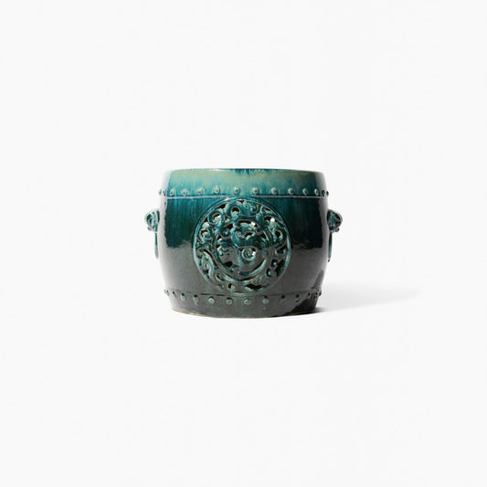 Handcrafted Shiwan Ceramic Stool - GRASS DRAGON - HOG LANE, modern chinese