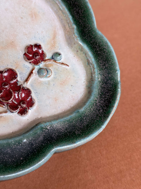 Green ceramic hanging vase wall art– handcrafted by Hog Lane.