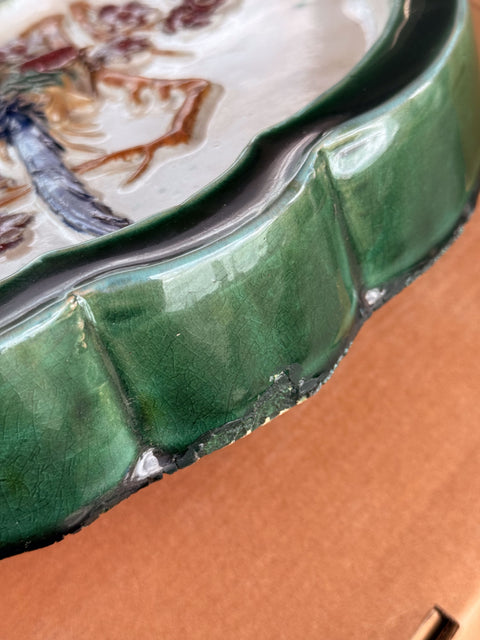 Green ceramic hanging vase wall art– handcrafted by Hog Lane.