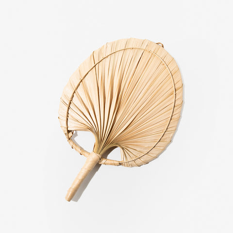 Oval Handwoven Palm Leaf Fan