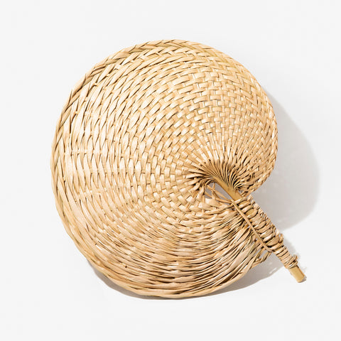 Peach Shaped Handwoven Palm Leaf Fan