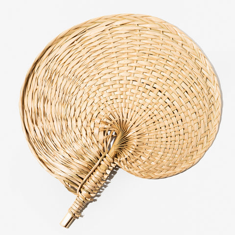 Peach Shaped Handwoven Palm Leaf Fan