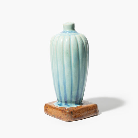 Turquoise Vase Incense Holder, Hog Lane, Chinese Ceramics. A handcrafted Shiwan ceramic piece made using traditional kiln-fired techniques from southern China, showcasing the unique glaze patterns, symbolic forms, and sculptural artistry rooted in Cantonese heritage; this oriental decorative item brings timeless Chinese craftsmanship and cultural elegance into modern interior spaces.  collectible with traditional Chinese glaze and cultural symbolism, ideal for antique lovers and oriental art collector.