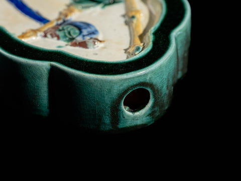 A handcrafted Shiwan ceramic piece made using traditional kiln-fired techniques from southern China, showcasing the unique glaze patterns, symbolic forms, and sculptural artistry rooted in Cantonese heritage; this oriental decorative item brings timeless Chinese craftsmanship and cultural elegance into modern interior spaces.
