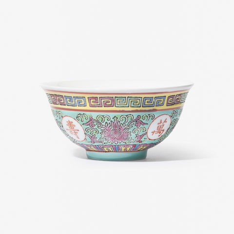 Wan Shou Wu Jiang Rice Bowl - Turquoise